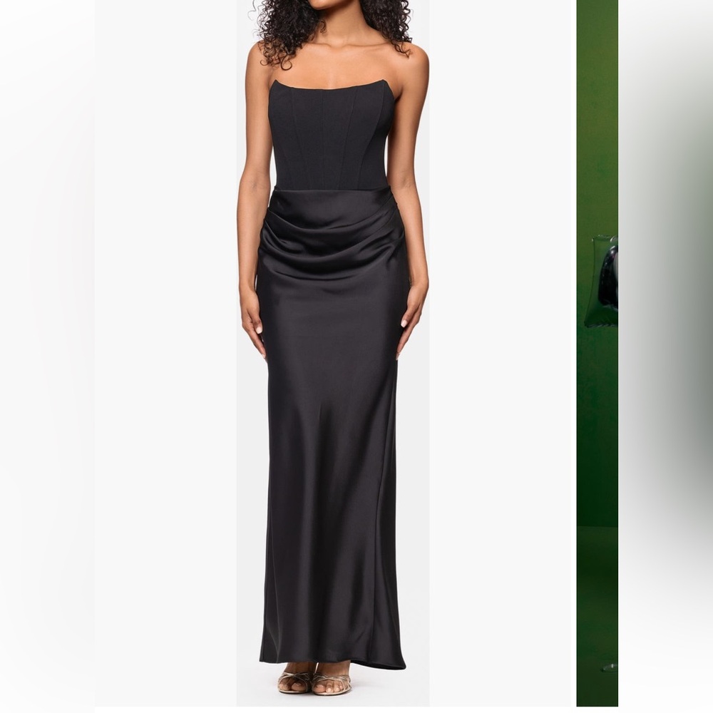 Elegant Black Satin Maxi Dress